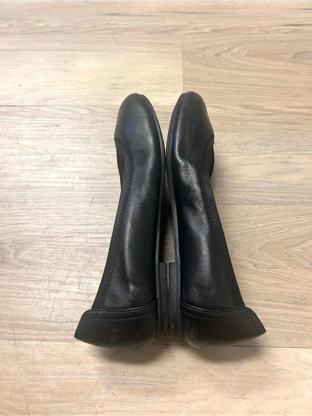 Vionic Ballet Flats Caroll Womens 7.5 Black Leather Slip On Comfort Classic Chic
